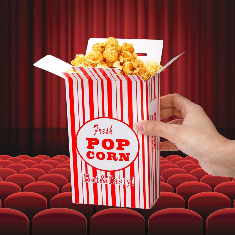 Bekith 100 Pack Paper Popcorn Boxes, Close-Top Popcorn Containers Cups Bucket for Movie Party and Theater Night - Image 5
